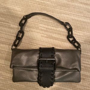 Grey envelope handbag